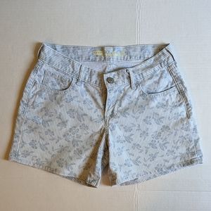 Old Navy Boyfriend Shorts Blue Floral/Stripes